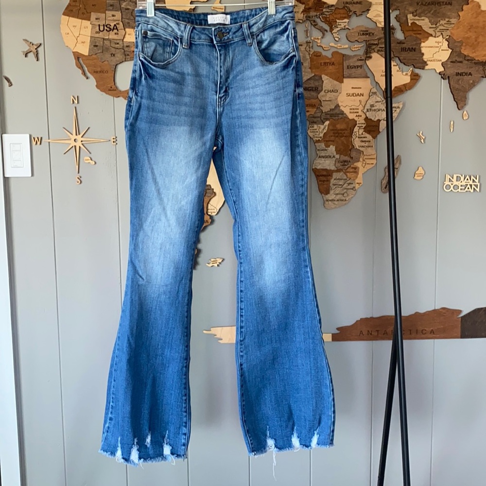 High rise Bell bottom Light/med wash Denim